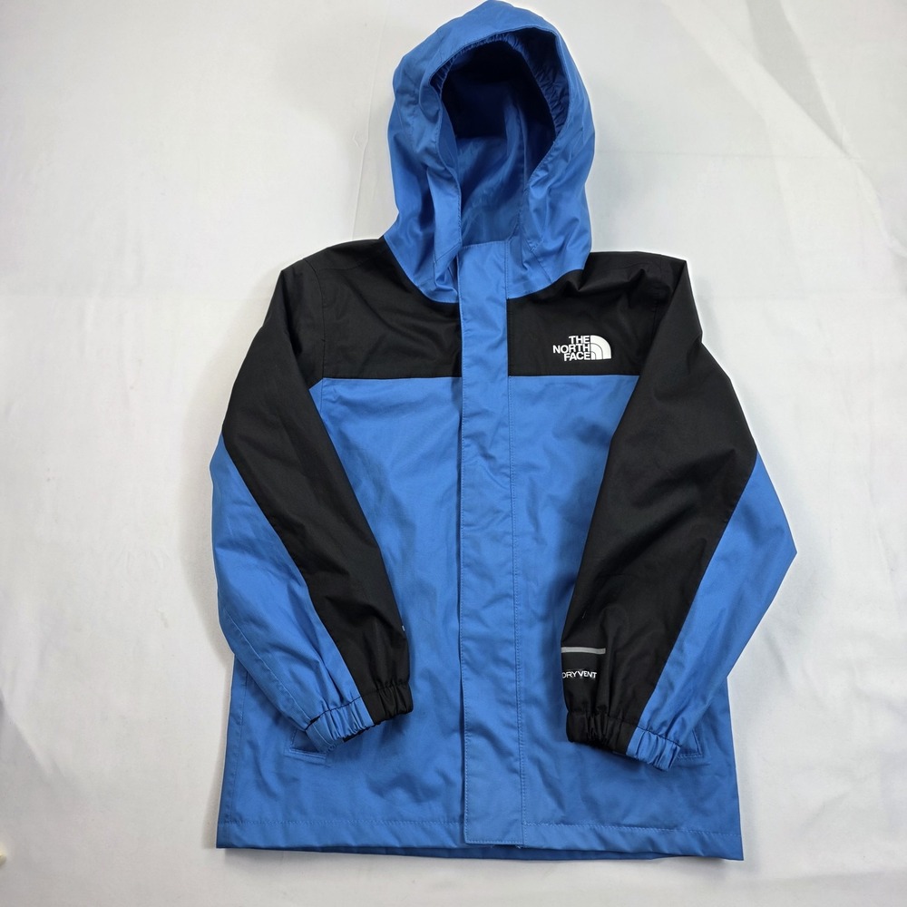 The North Face DryVent Jacket Kids 5 Blue Black Hooded Rain Coat Waterproof